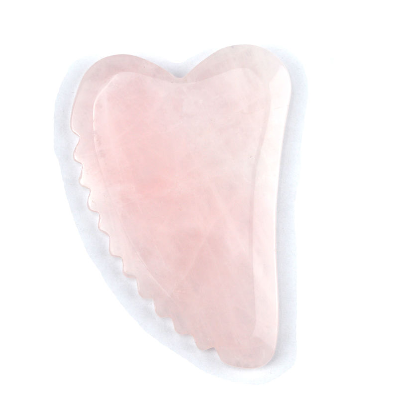 Tabella di Rose Quartz Gua Sha a forma di mano strumento di massaggio facciale indispensabile