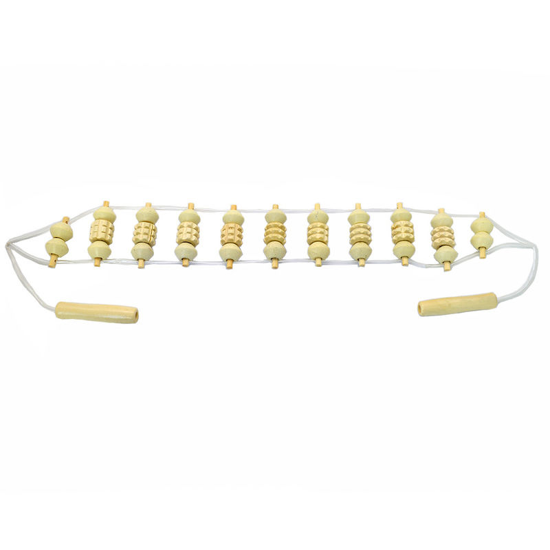 Punto di trigger di rilascio del dolore del corpo intero Massaggio artigianale del dorso in legno strumento a rulli Gua Sha con rulli e corda di massaggio in legno