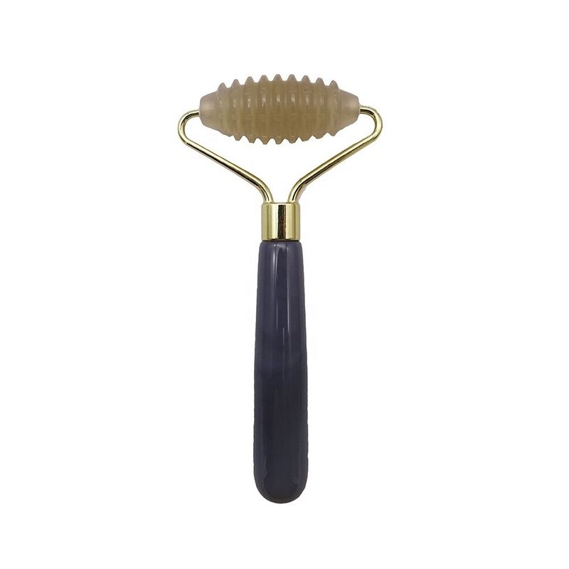 Massaggio Martello Grigio Agata Spiked Jade Roller per Naturale Massaggio Faciale Anti-Invecchiamento Terapia Occhi Borsa Anti-Invecchiamento Massaggio Strumenti