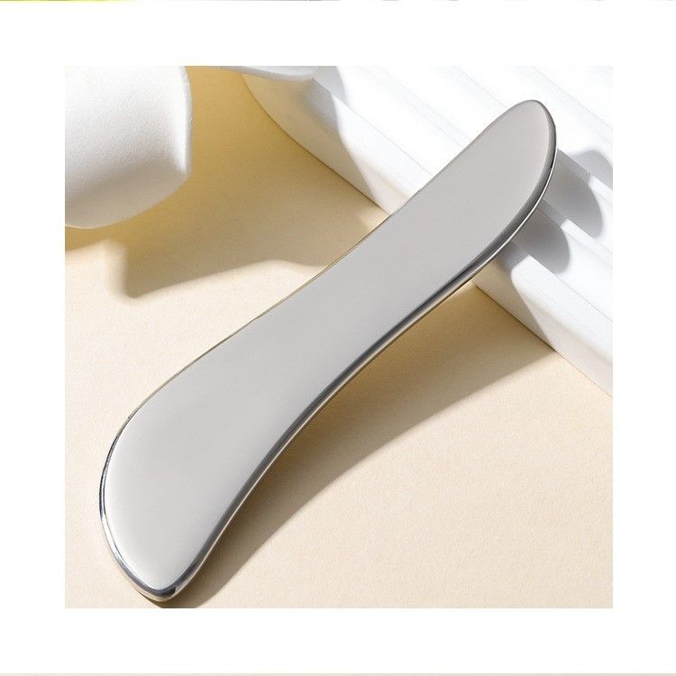 Acciaio inossidabile Gua Sha Plate 304 Metal S-shaped Massaggio viso e corpo Argento 205*47*4.5mm