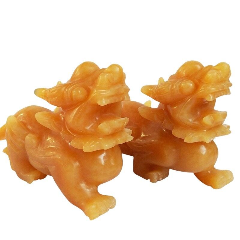 2pcs Artigianato Antico Ornamento Sculture Figurine Modalità di incisione N. AKBW-008 per Feng Shui Cinese Statue PiXiu