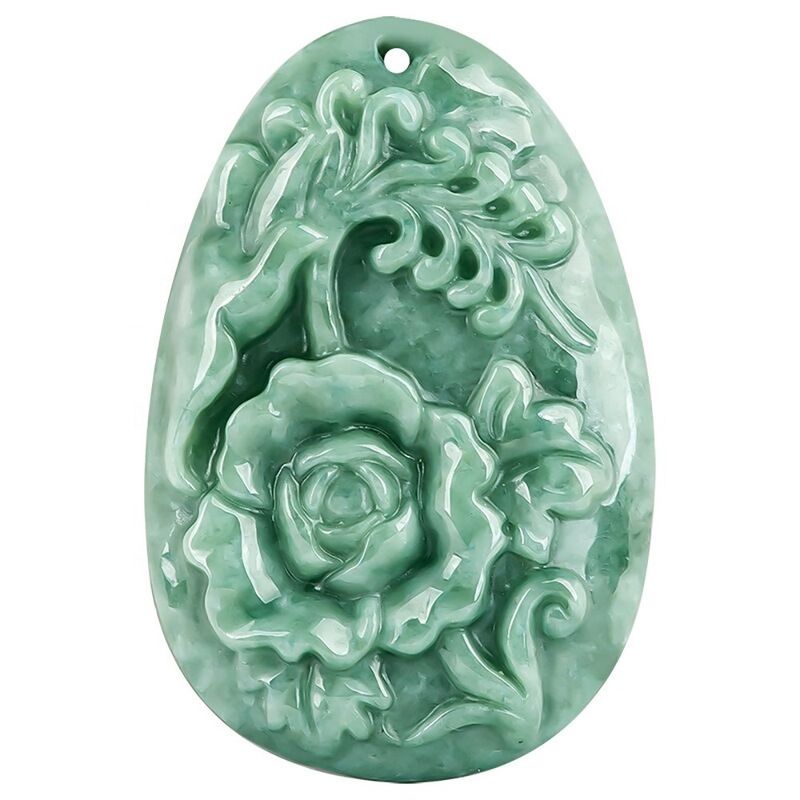 Giada Peonia Fiore Magpie Pendente Giada Pullover Catena Fantastico Arte Collezionabile Aggiunta per Uomini e Donne