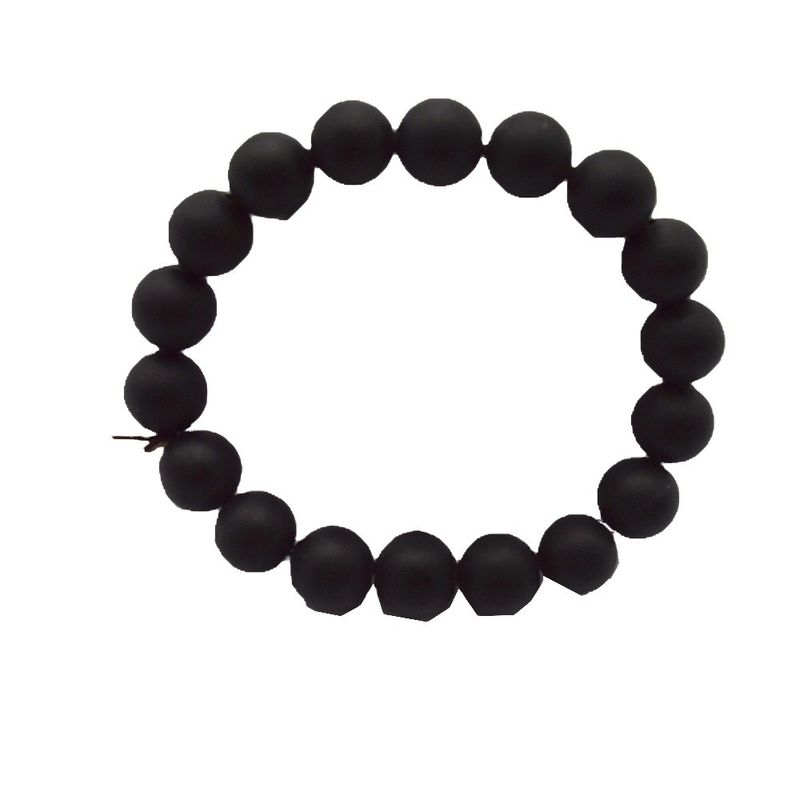 Art Collectible Natural 10mm Black Bian Stone Beads Bracelets per uomini e donne