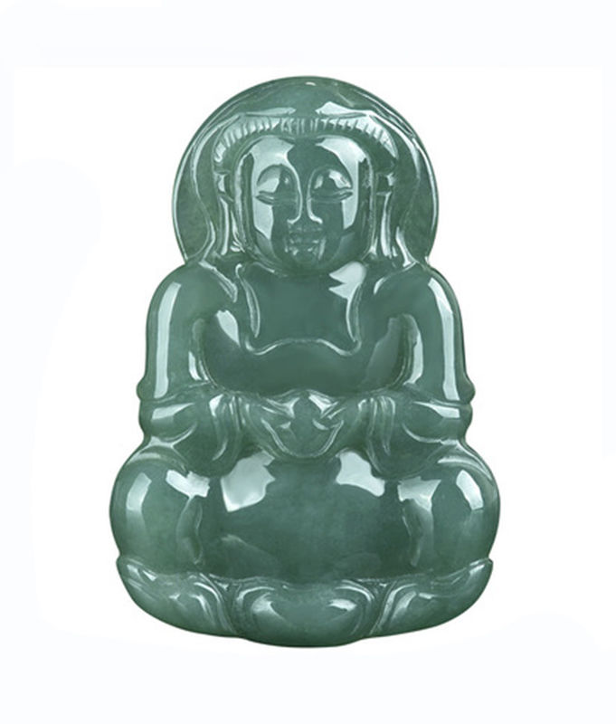 Gioielli di Giada Naturale Guanyin Pendente Verde Smeraldo Giada Amuleti Collare Amuleto Per Donne Gioielli Maschi Eleganti E Stilizzati