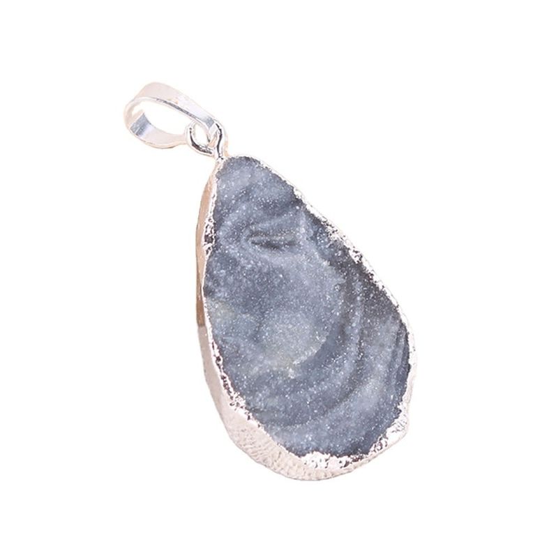 Art Collectible Agate Slice Pendant Silver/Gold Plated Edge Feng Shui Tema Disegno Unico Artigianato