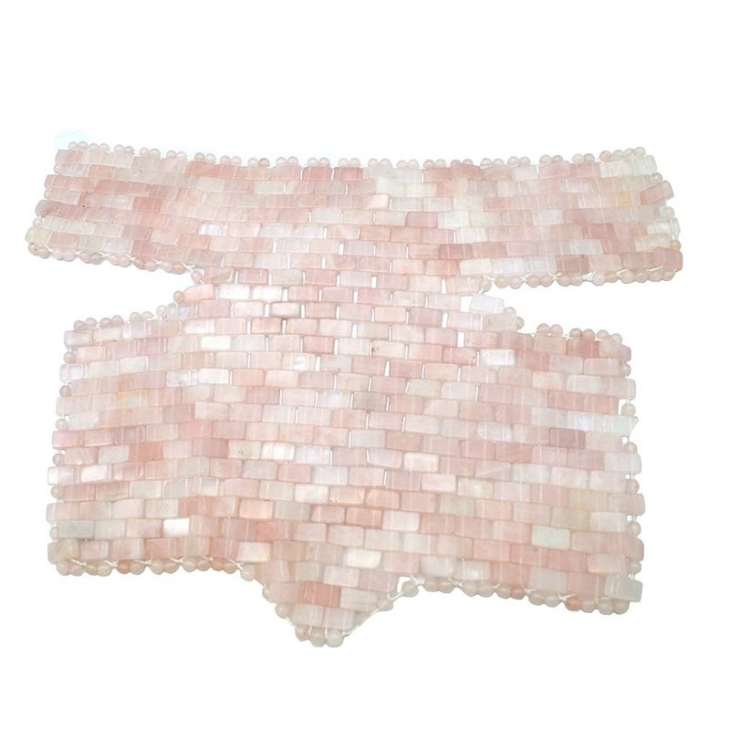Home Esercizio SPA Maschera naturale rosa Collo di giada Copertura del seno Rosa Quarzo di giada raffreddante Massaggio del sonno Terapia per la bellezza