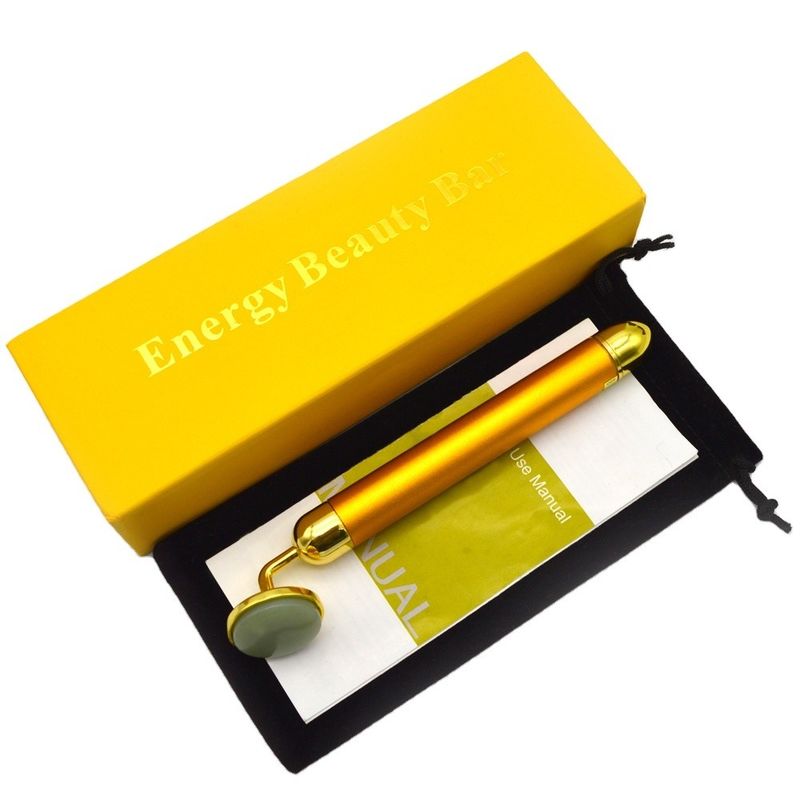 6000 volte/min Frequenza di massaggio 24K Oro Facial Beauty Bar Face and Eye Beauty Magic Wand Massaggiatore Faciale con funzione