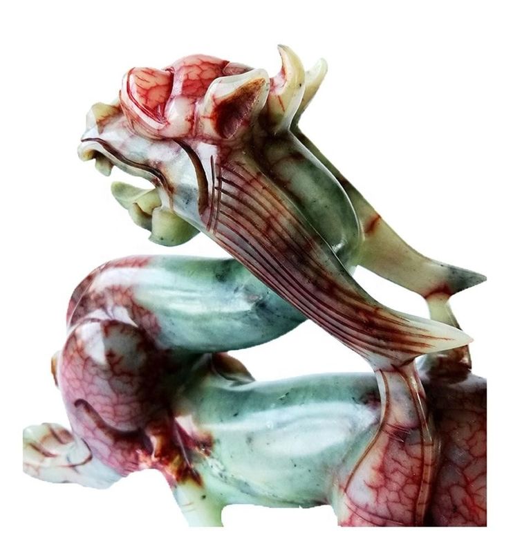 Giada Pixiu Dragone Animal Sculpture Scultura intagliata verde fatta a mano per la forma personalizzata Regalo per la casa Festival Office Decorazione