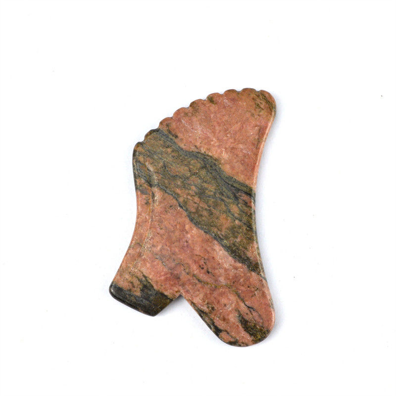 Massaggiatore Manuale Rodonite Naturale Pietra di Jaspero Gua Sha Scraping Board Guasha Bellezza Faciale Massaggio Corporeo Strumento Per La Cura Della Pelle Relax
