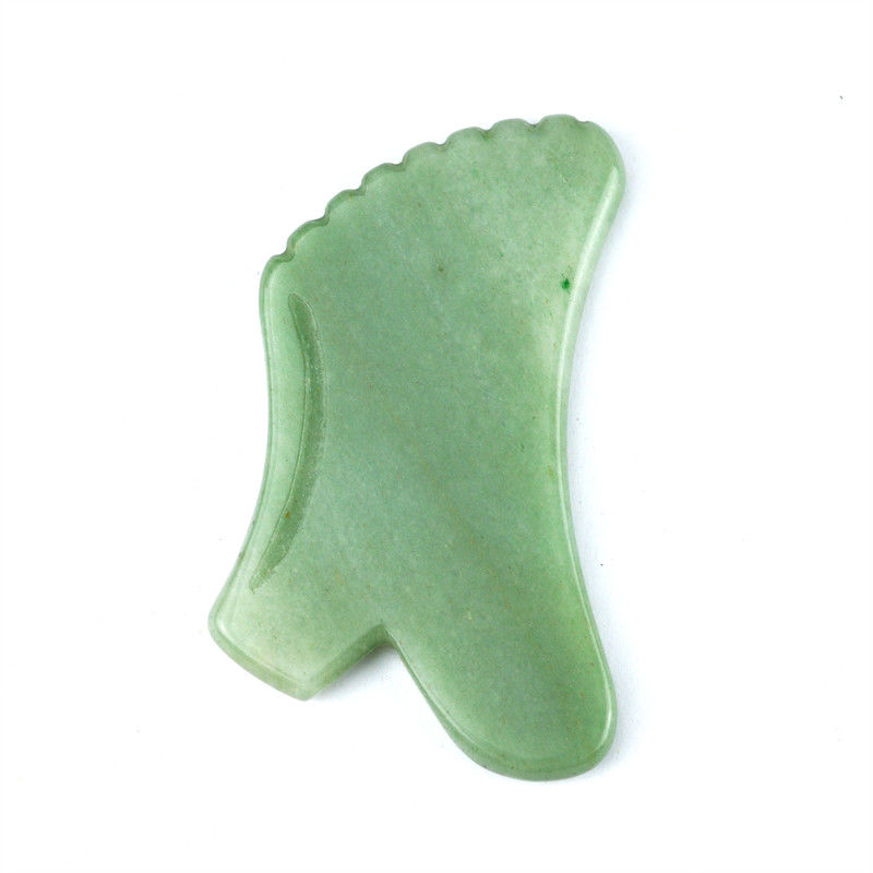 Massaggio del corpo per la cura della pelle Aventurine verde naturale Giada Gua Sha Logo personalizzato Guasha Strumento di bellezza facciale per ridurre le rughe