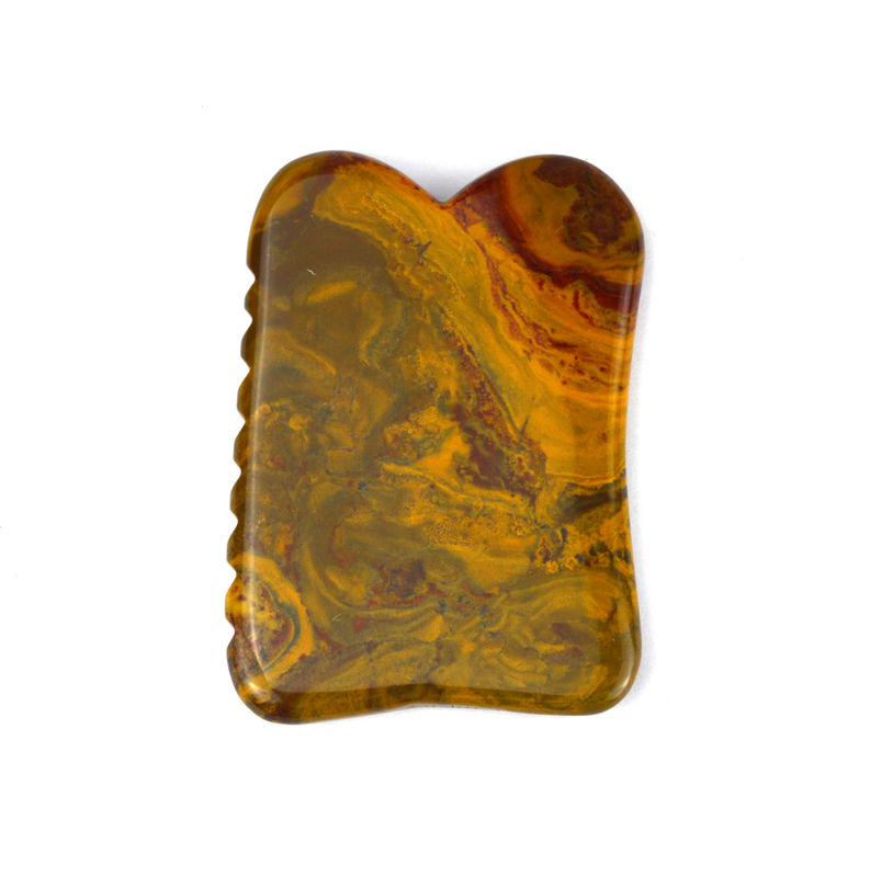 Massaggiatore Logo personalizzato Mookaite Massaggio corpo Strumenti per la bellezza Guasha Stone Scrapping per lifting facciale e drenaggio linfatico