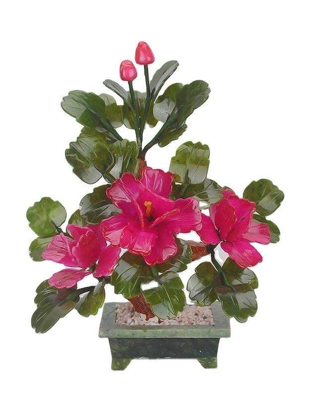 Aggiungi un tocco di eleganza alla tua casa con 3 fiori di peonia piante in vaso di giada naturale