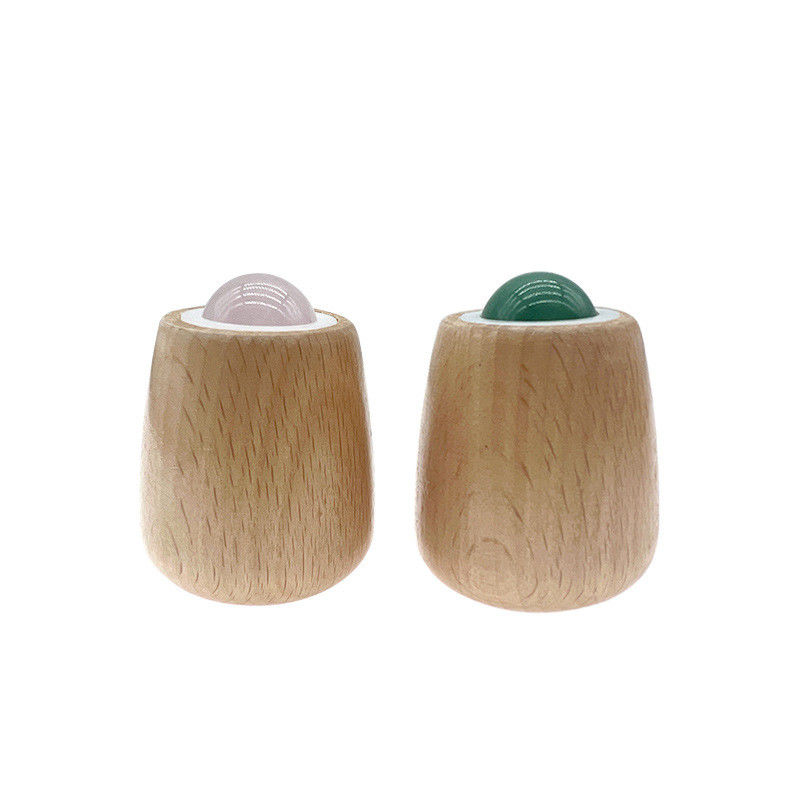 Personalizzabile palla di massaggio di giada maniglia di legno giada rullo per il massaggio del corpo e collo / faccia Gua Sha strumento di sollievo dallo stress