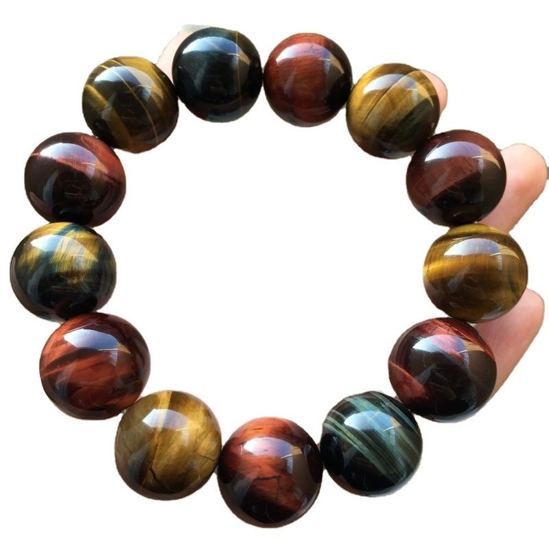 Braccialetto in pietra naturale per occhi di tigre accessorio di moda esotico colorato per amanti maschili e femminili