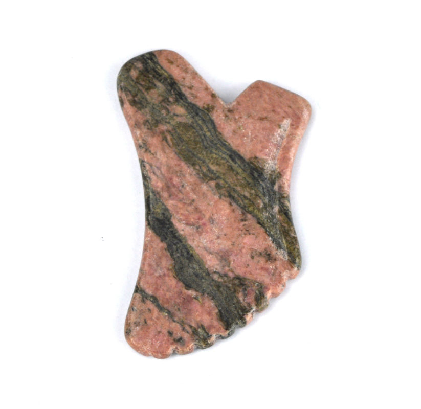 Strumento di massaggio naturale di Rhodonite Gua Sha per stringere la pelle e promuovere la bellezza facciale