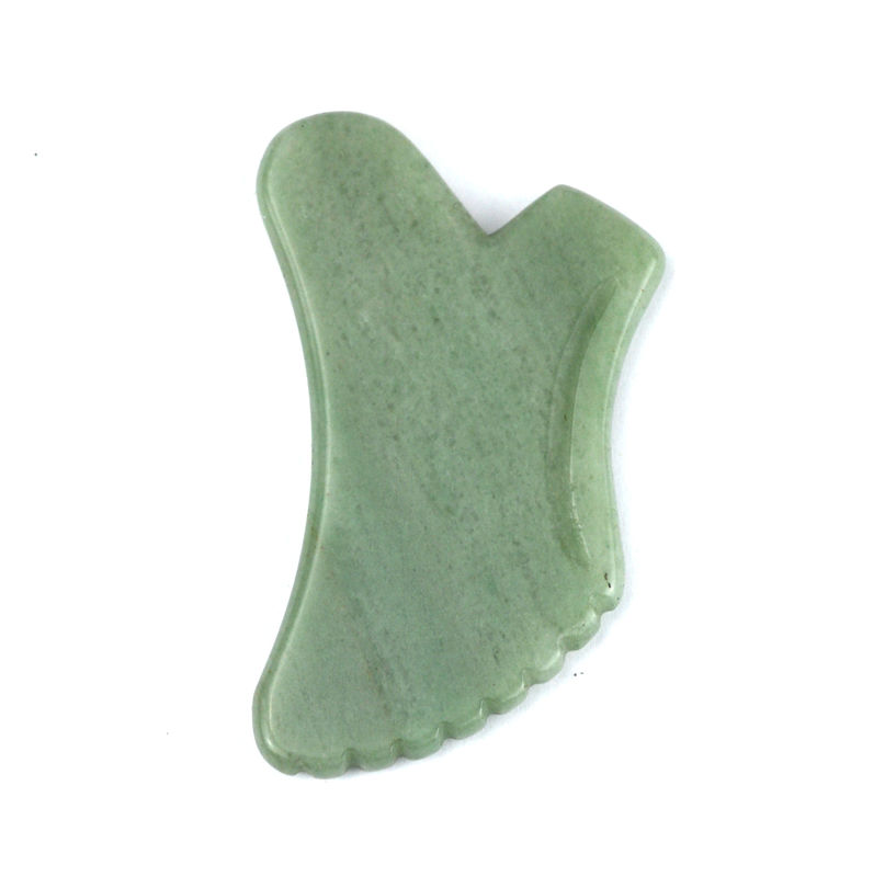 Aventurine verde Guasha Gua Sha Modalità strumento viso No abkgs-038 Per un drenaggio linfatico efficace e cura della pelle