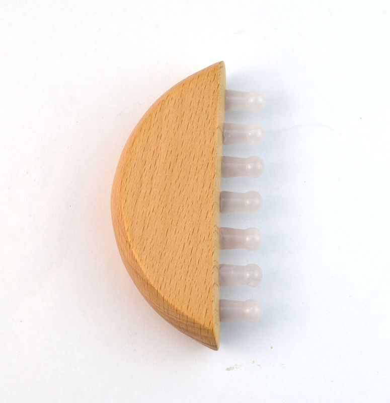 Combine per il massaggio dei capelli in legno rosa quarzo giada Guasha Meridiano Scalp Gua Sha Massager Combine per il massaggio dei capelli con funzione Gua Sha