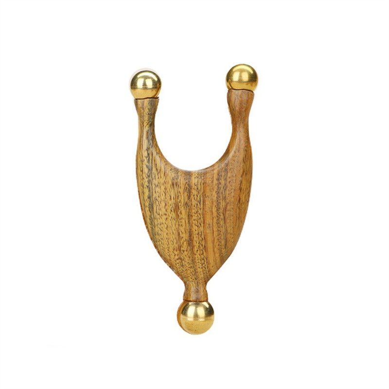 Massaggiatore Faciale Gua Sha in rame di legno di sandalo vantaggioso per la stimolazione del punto di acupuntura e strumento di lifting facciale