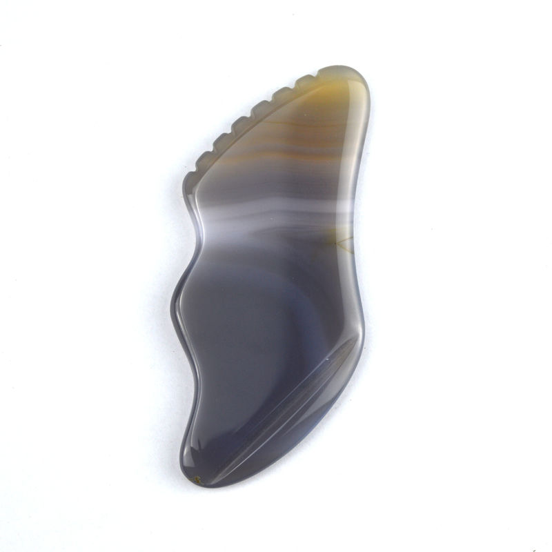 Attrezzature per il massaggio dei muscoli del corpo di tendenza White Agate Gua Sha Scraping Board per l'auto-cura e cura del corpo