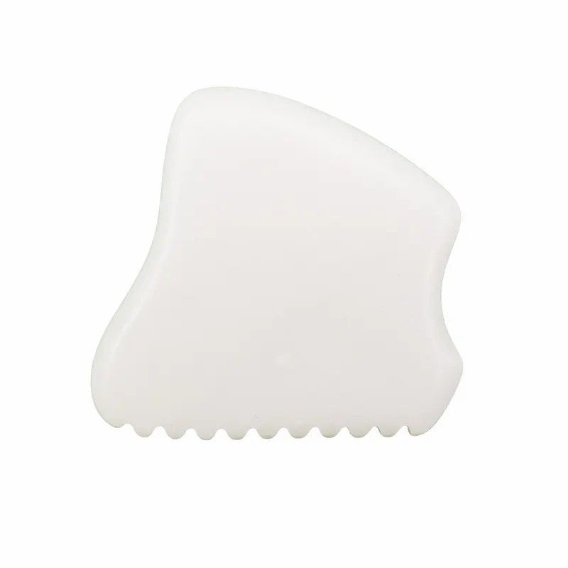 Logo personalizzato 2024 White Jade Gua Sha Strumenti per massaggi facciale e del collo Massaggiatore caldo Massaggiatore modalità No abk-2051