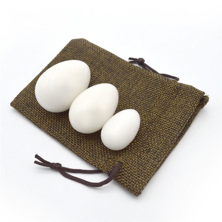 Corpo 45*30mm Uova Yoni di Giada Bianca Set di Stringimento dei Muscoli Vaginali e Pietre di Guarigione per Esercizio di Kegel