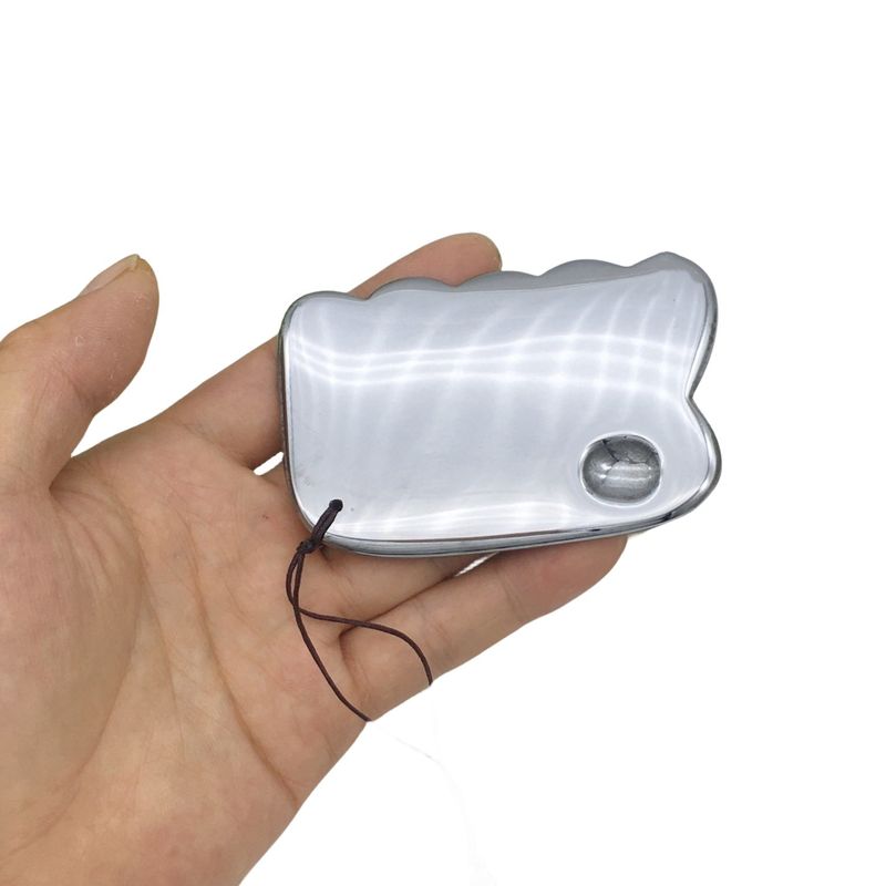Stile Terahertz Piastra di raschiatura Massaggio strumento Gua Sha Guasha Tavola per il massaggiatore del corpo posteriore argento