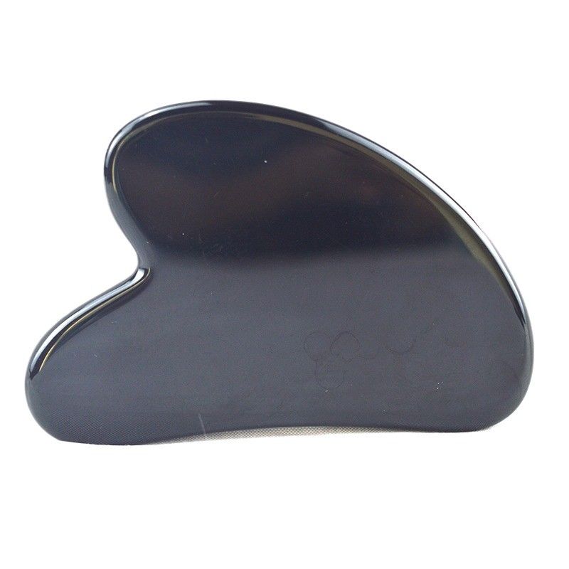 Forma di cuore Ossigeno nero Guasha 100% Giardino di giada naturale Gua Sha Strumento di massaggio di raschiatura Logo personalizzato per la personalizzazione