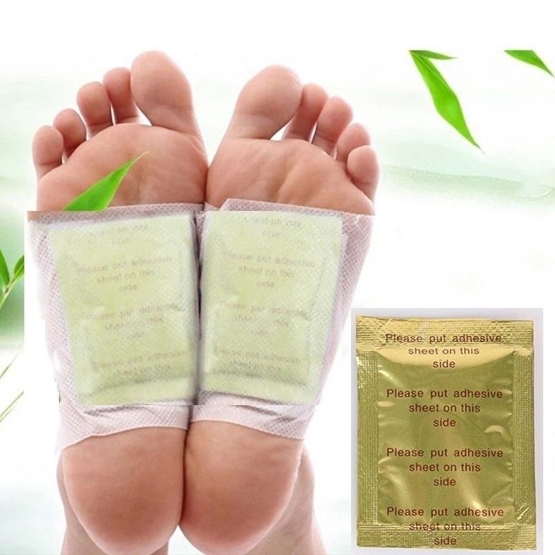 10 Pads Original Gold Detox Foot Patch Strumento per la cura dei piedi in bambù per migliorare il sonno e la pelle 12,5*10*4 cm