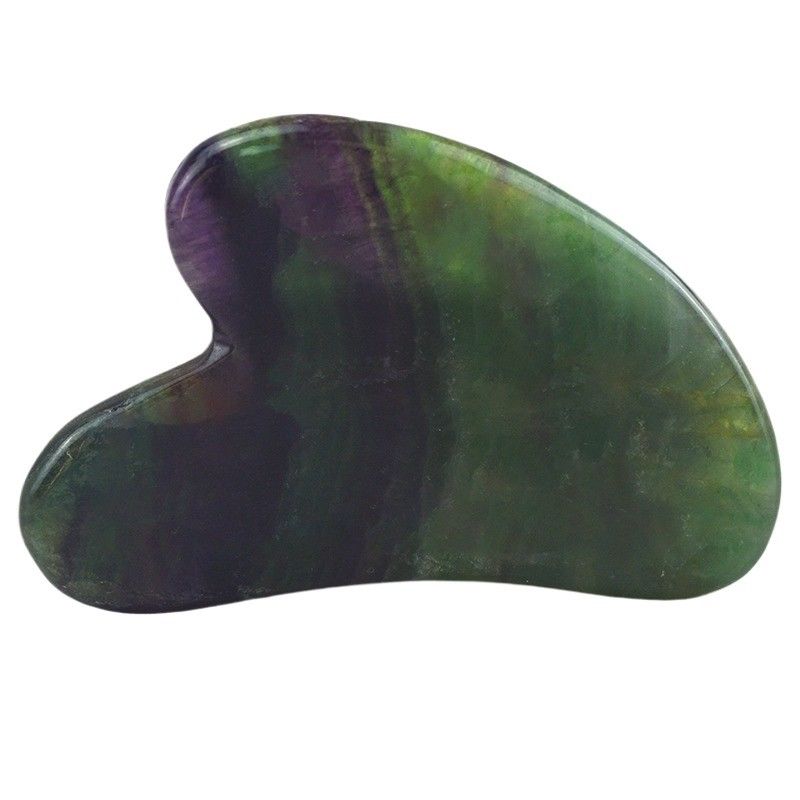 2024 Forma di cuore arcobaleno Fluorite Gua Sha Massaggio Strumento di raschiatura per Body Spa