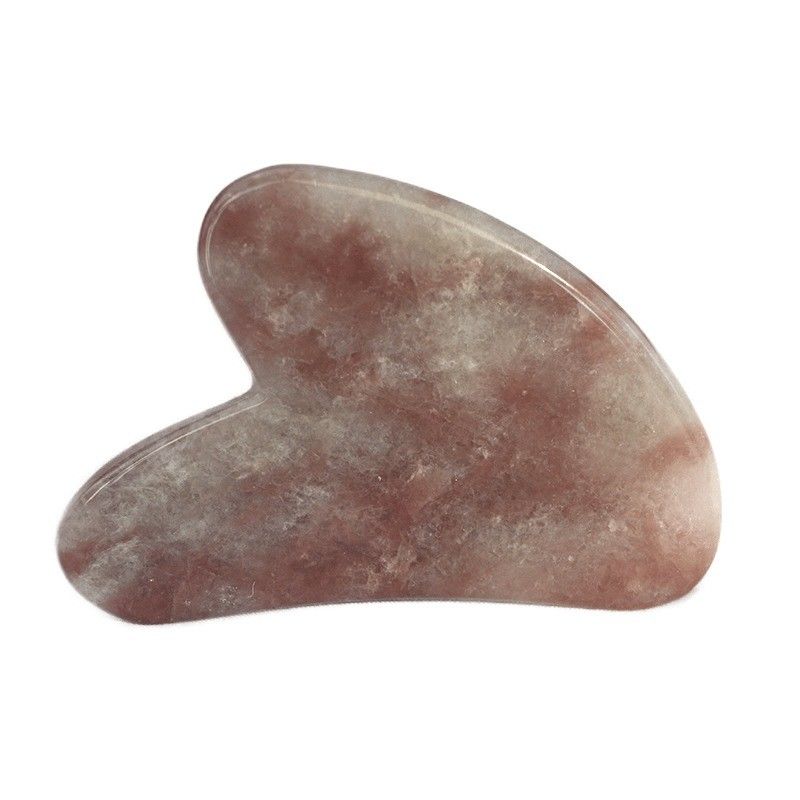 2024 Naturale Fragola Cristallo Giada Gua Sha Forma Cuore Faccia Raschiatura Massaggio Guasha Tavola per Massaggio Area Corpo Intero