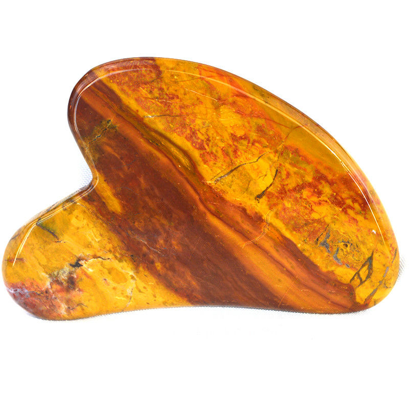 Massaggiatore Faciale Forma Cuore Giaspero Rosso Mascherino Gua Sha per Logo Personalizzato Mascherino Guasha Pietra Corpo Massaggio Spa per la cura della pelle
