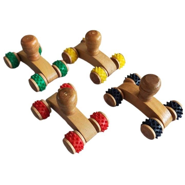 Attrezzature per massaggi del corpo 2024 Arrivi Naturale Eco-Friendly Artigianato artigianale in legno Gua Sha Massager Roller per massaggi