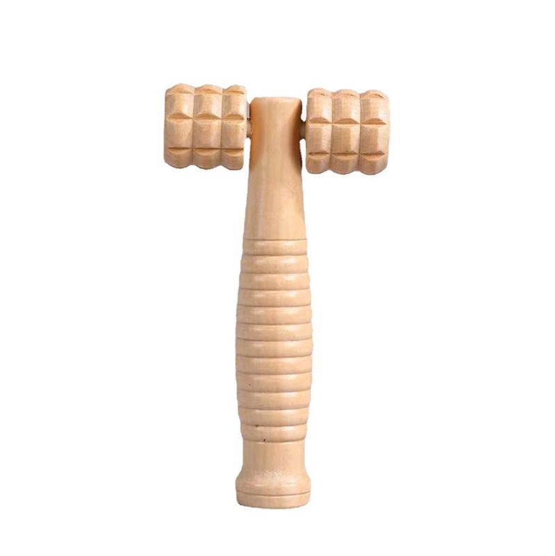 Disponibile in legno marrone per massaggi a doppio rullo per la cura della salute personale e il trattamento manuale del corpo Guasha