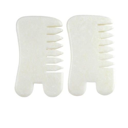 Naturale Xiuyan Giada Gua Sha Scalp Massaggio pettine Guasha testa massaggiatore capelli Salute salone di bellezza strumento per il massaggio muscolare