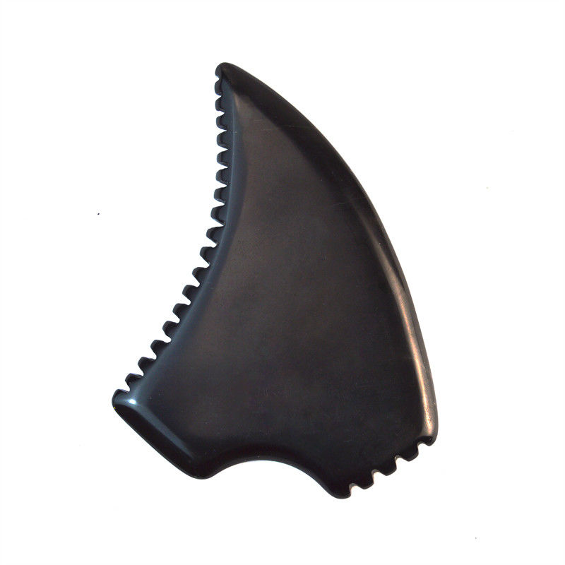 Funzione di massaggio muscolare Forma triangolare naturale Bian nero Pietra Gua Sha Scraping Board per massaggio faciale e corpo Spa