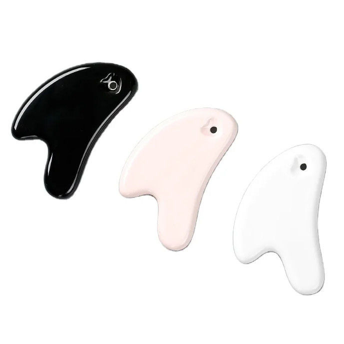 Self Skin Care Spa Facial Lifting Salone di bellezza Attrezzature Forma di cuore Mini Massaggio Ceramica Gua Sha Strumento per massaggiatore facciale