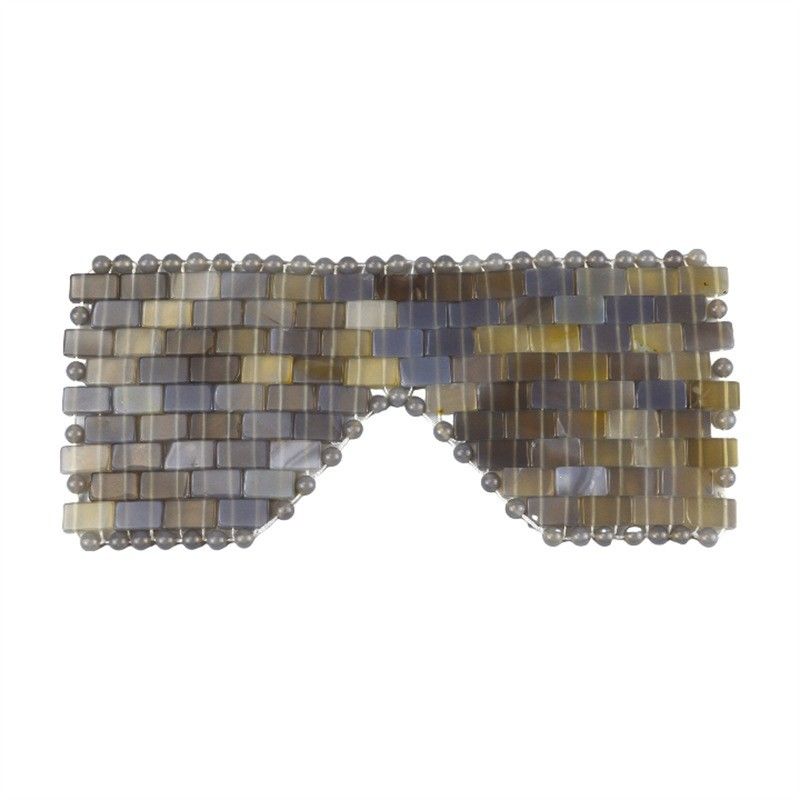 Maschera per gli occhi in pietra di giada grigia per strumenti di massaggio e pietre di guarigione Maschera per il viso in agata