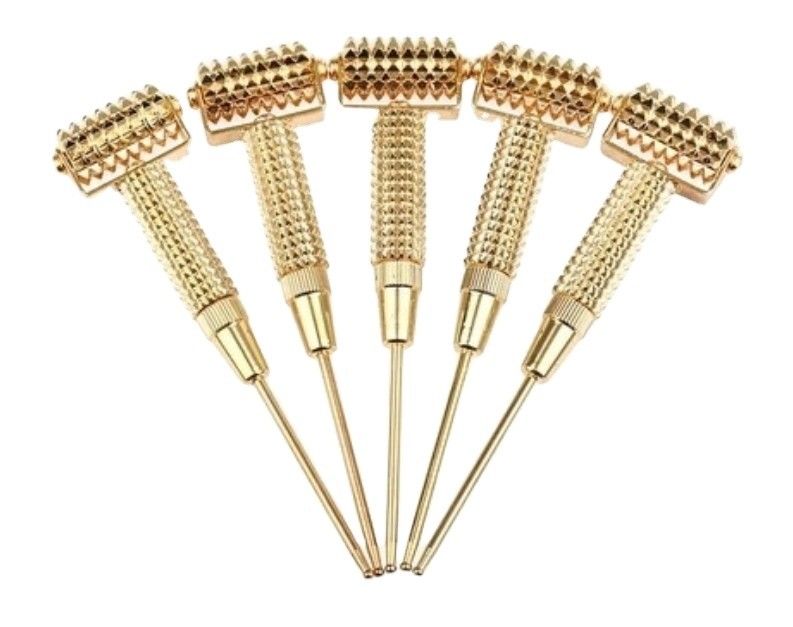 Attrezzatura per il massaggio del corpo Spikey Brass Manual Acupressione Riflessologia Stick per la salute e massaggio dei tessuti