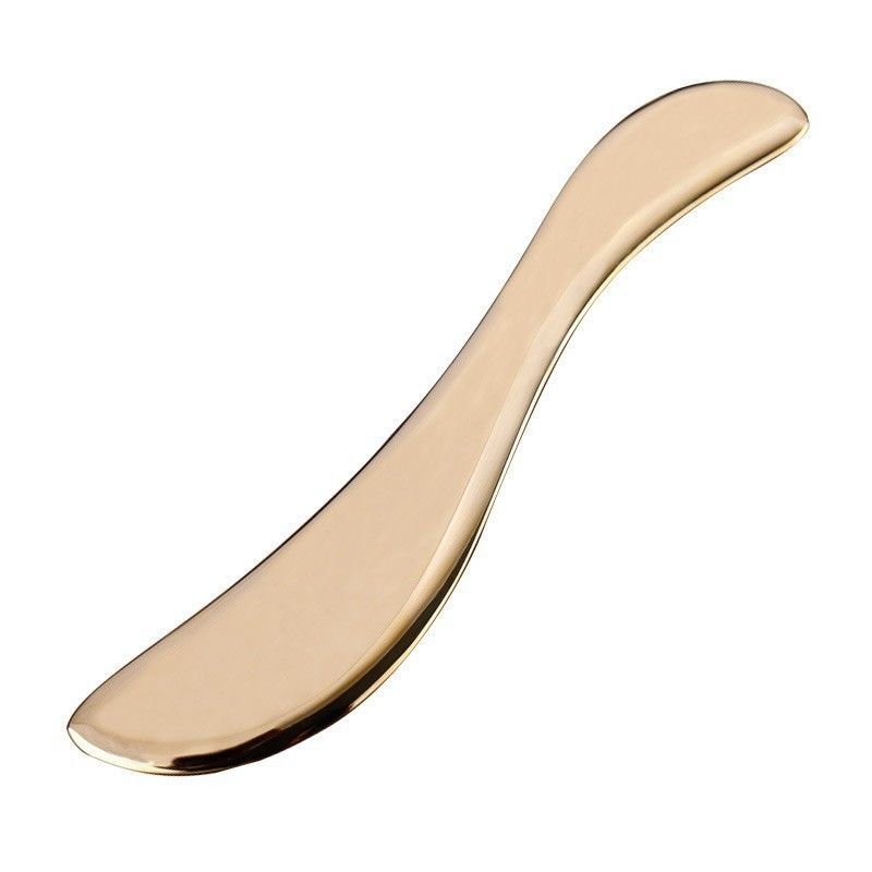 Massaggio del corpo Kit di attrezzi Gua Sha Piastra di ottone di raschiatura Massaggio a forma concava Tavola per collo e gambe