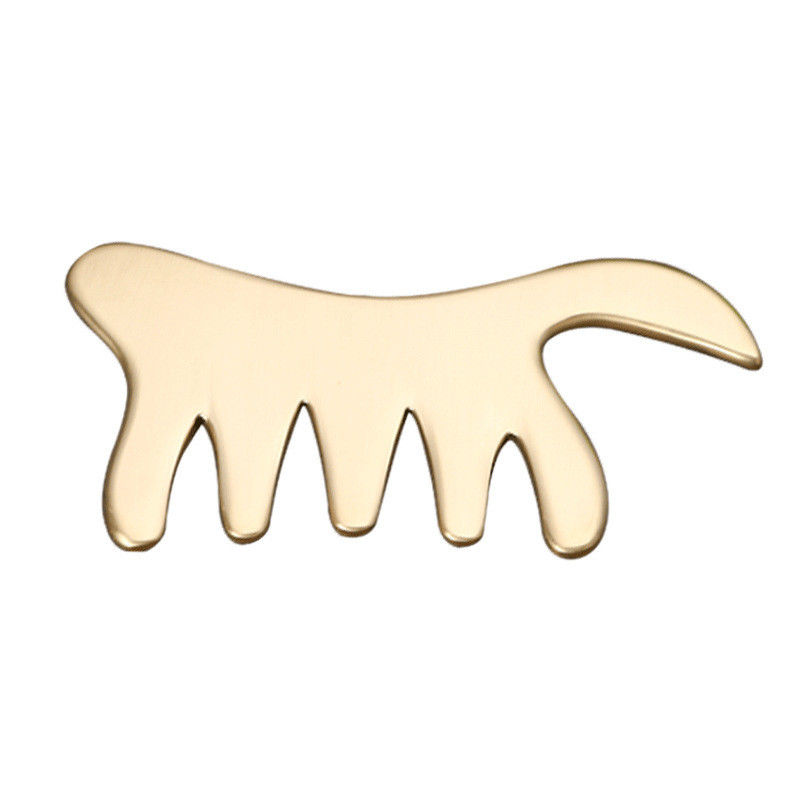 Pelle d'oro di rame di ottone Gua Sha Board Massaggio del corpo strumento per SPA Acupuncture raschiatura