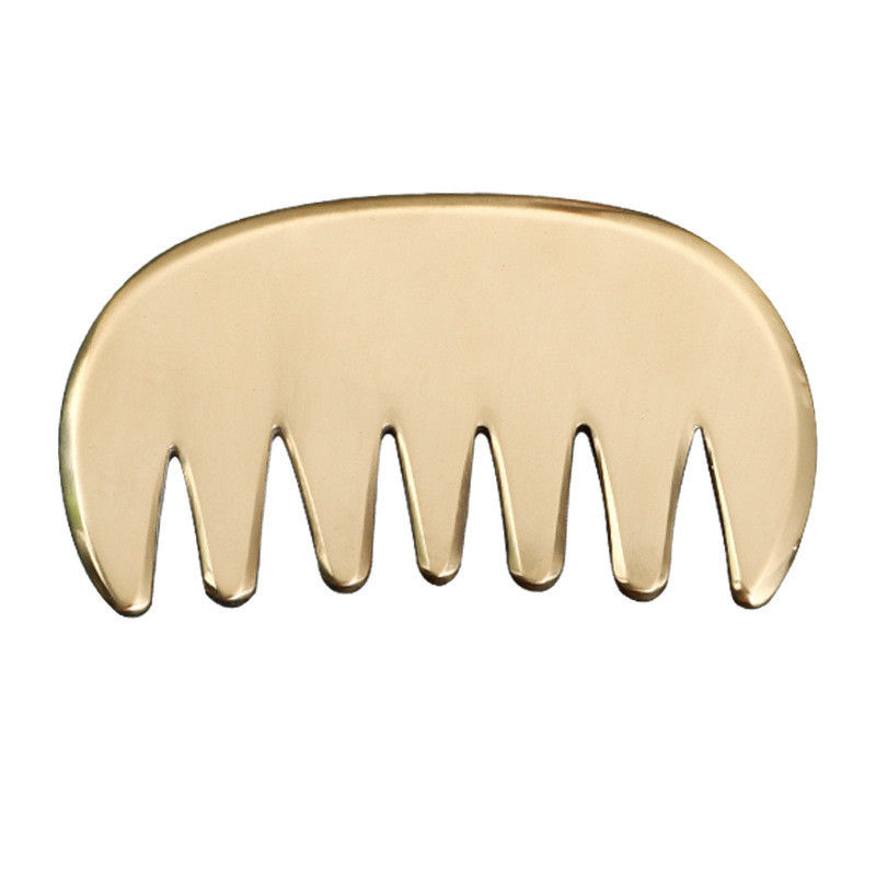 Muscoli Corporei In ottone naturale Gua Sha Scalp Massaggio pettine Guasha Pietra Testa Massaggiatore Capelli Salute Salone di bellezza Strumento