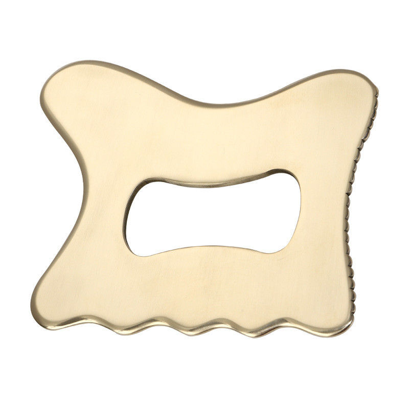 Attrezzatura per massaggi In ottone naturale Metallo Gua Sha Scraping Board Guasha Facial Spa Massager Skincare Beauty Tool con manico