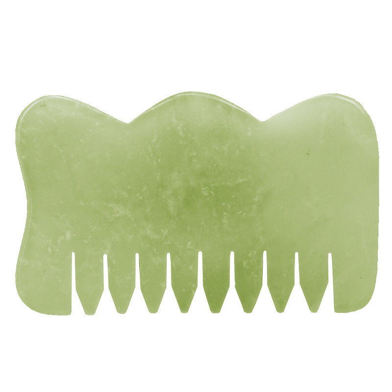 Attrezzature per massaggiare la testa pettine per capelli di giada Guasha pettine per massaggi per la bellezza e proprietà di giada Xiuyan