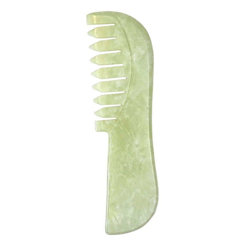Fornitura Green Scraping Giada Gua Sha Pietra Massaggio Capelli Facciali Guasha Comb Strumenti Xiuyu Comb con Logo personalizzato Disponibiled