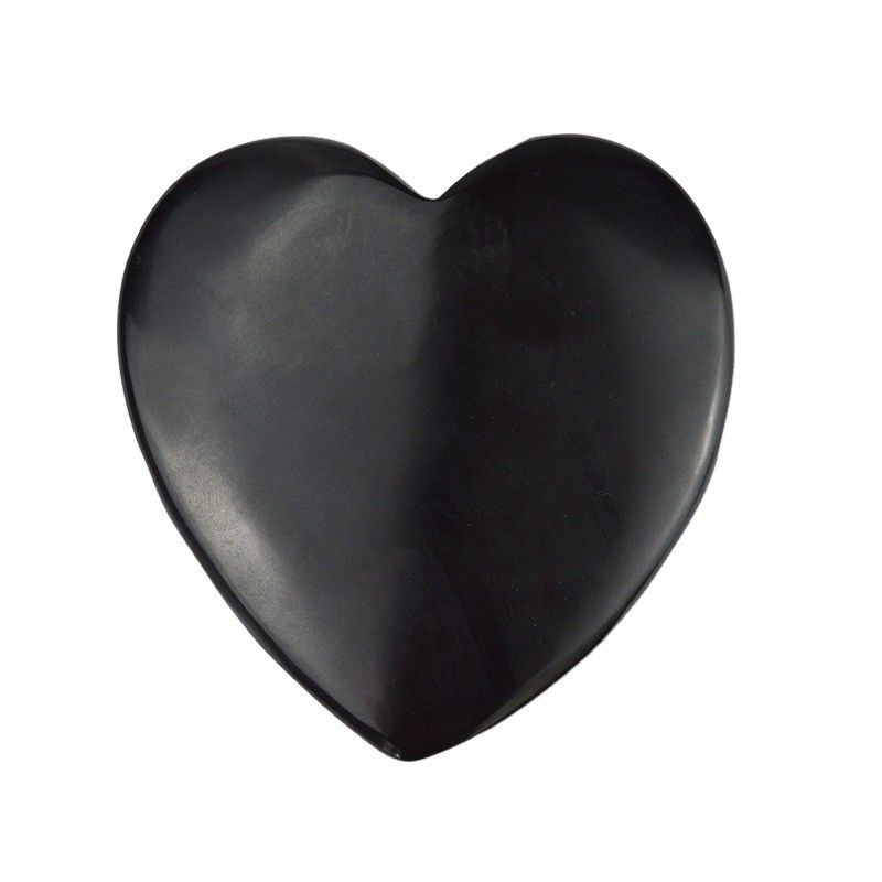 2024 Forma di cuore Pietra Bian nera naturale Gua Sha Strumento di massaggio per il massaggio muscolare per il drenaggio linfatico