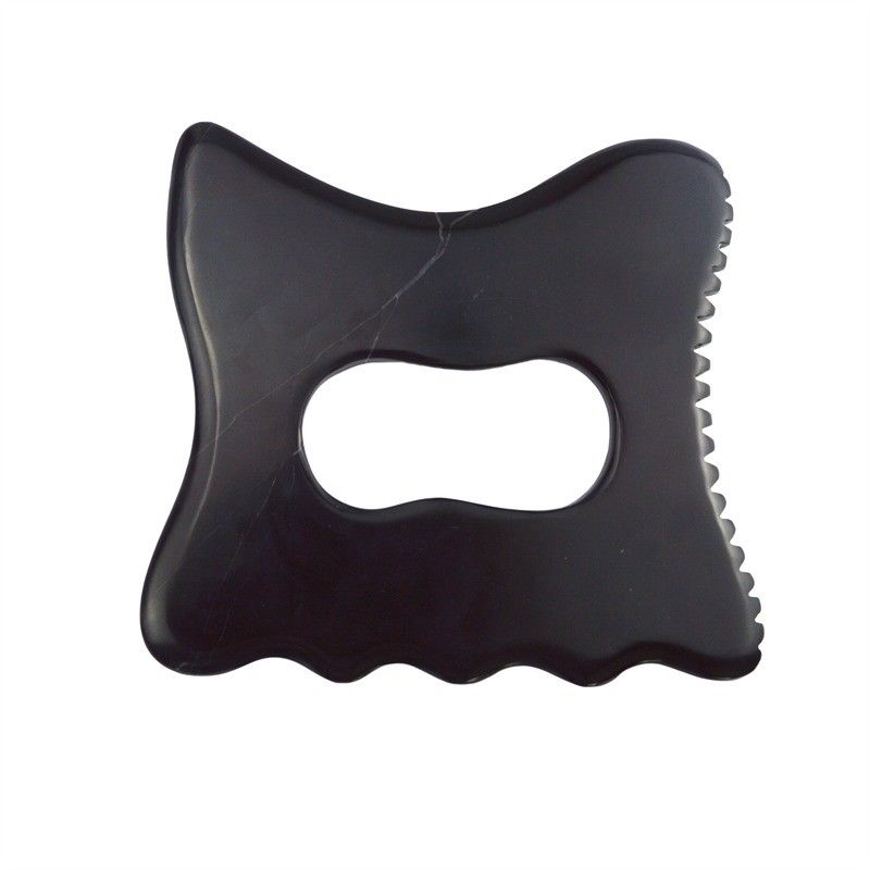 Disponibile il logo personalizzato strumento di massaggio Gua Sha con manico strumento di massaggio del corpo Guasha Stone auto cura della pelle