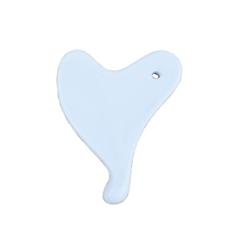 2024 Forma di cuore Mini Ceramica Gua Sha Massaggio strumento per il lifting facciale e riduzione delle rughe Logo personalizzato disponibile