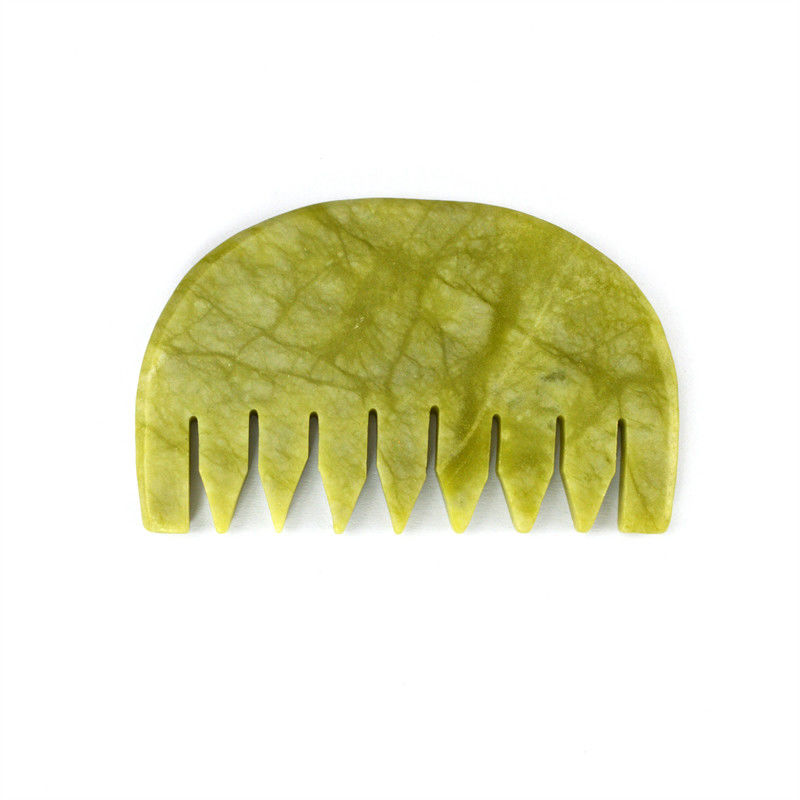 Massaggio Comb Stile Naturale Xiuyan Giada Gua Sha Scalp Guasha Stone Head Massaggiatore Capelli Salute Salute Salone Strumento di Bellezza