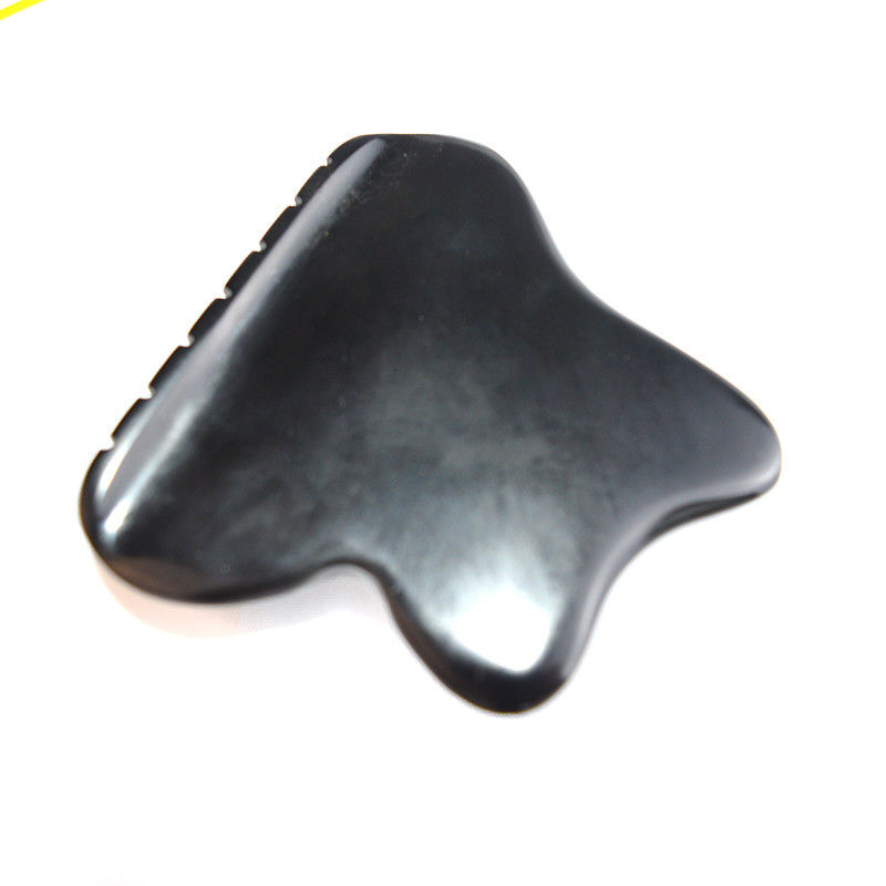 Scalp Massaggio Testa Guasha Strumento Giada Gua Sha Pietra con Natura Bianstone Nero Faccia Proprietà Guasha