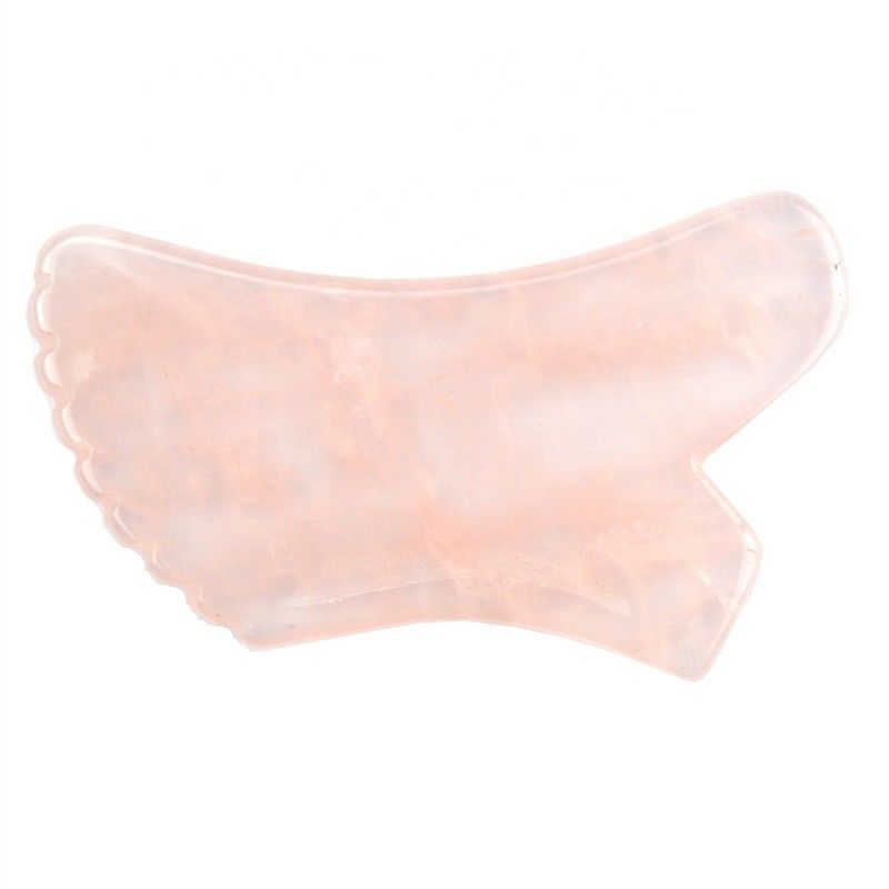 Massaggiatore facciale 2024 Rose Quartz Gua Sha Stone per la cura della pelle del corpo e attrezzature di massaggio del corpo Proprietà